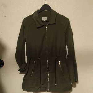 Kismet Green Utility Jacket with Drawstring Waist